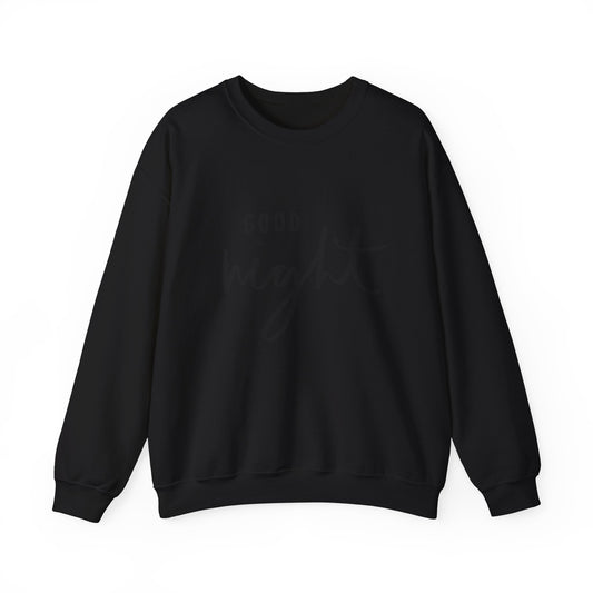 Good Night Crewneck Sweatshirt — Cozy Script Sleepwear Pullover