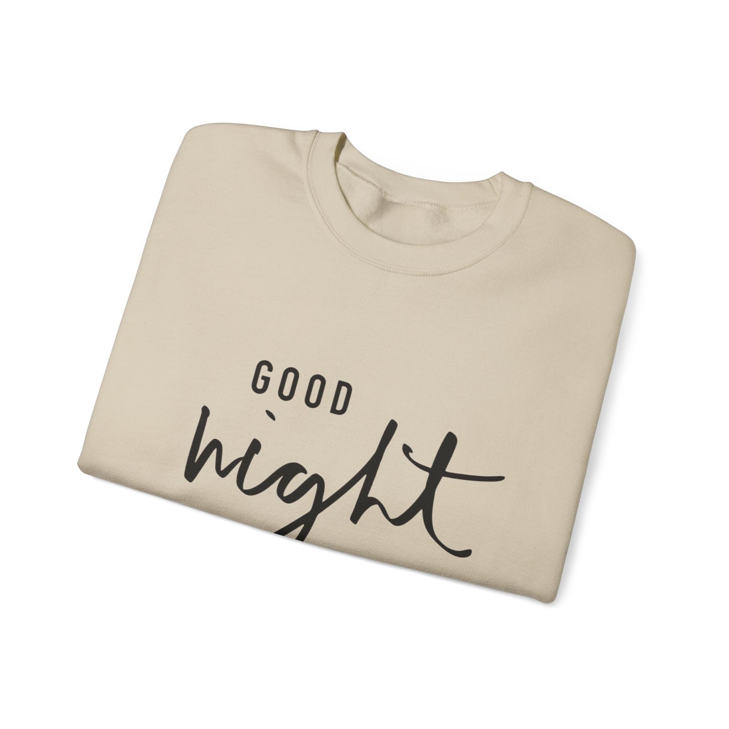Good Night Crewneck Sweatshirt — Cozy Script Sleepwear Pullover