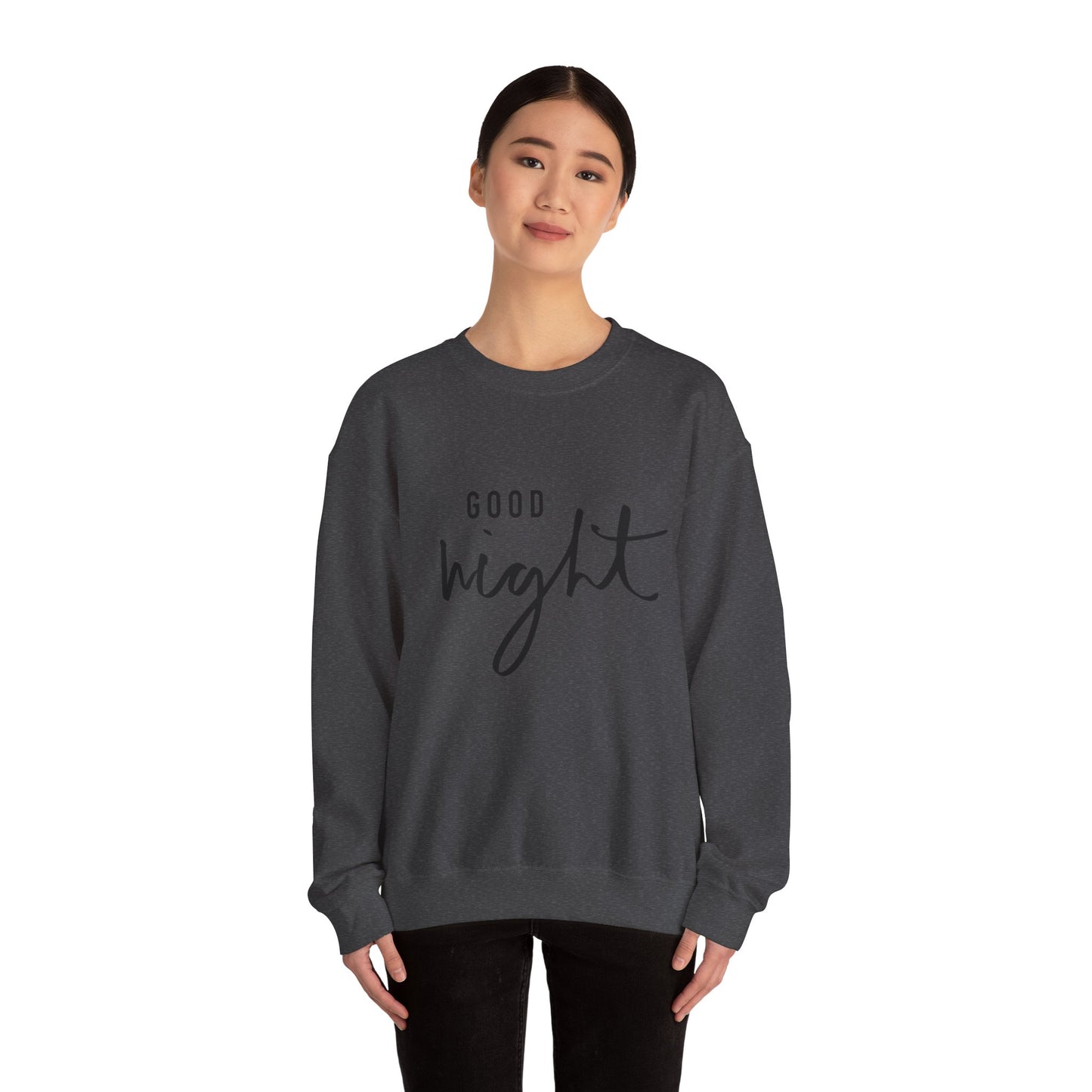 Good Night Crewneck Sweatshirt — Cozy Script Sleepwear Pullover