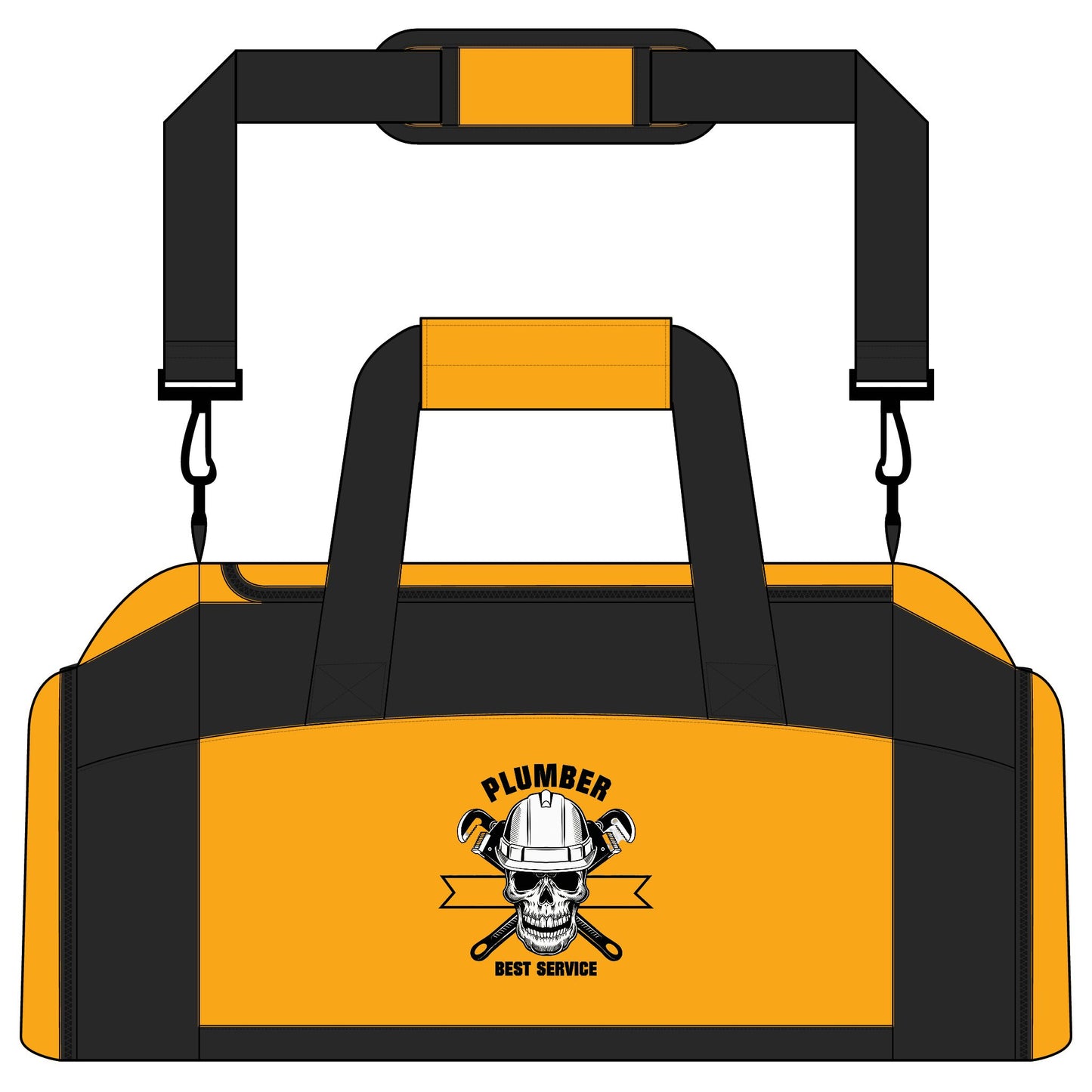Plumber Skull Tool Duffel Bag — Heavy-Duty Work Gym Bag for Tradesmen