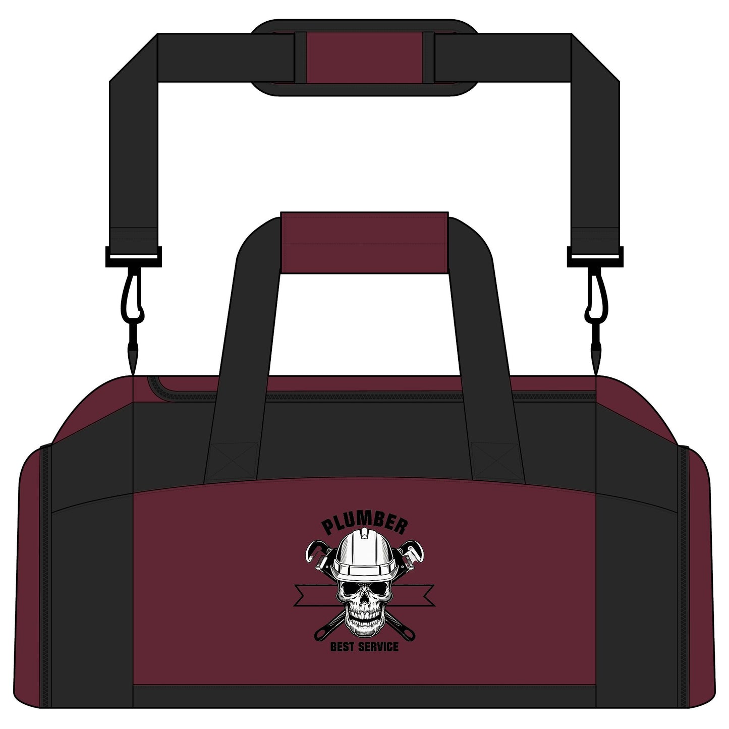 Plumber Skull Tool Duffel Bag — Heavy-Duty Work Gym Bag for Tradesmen