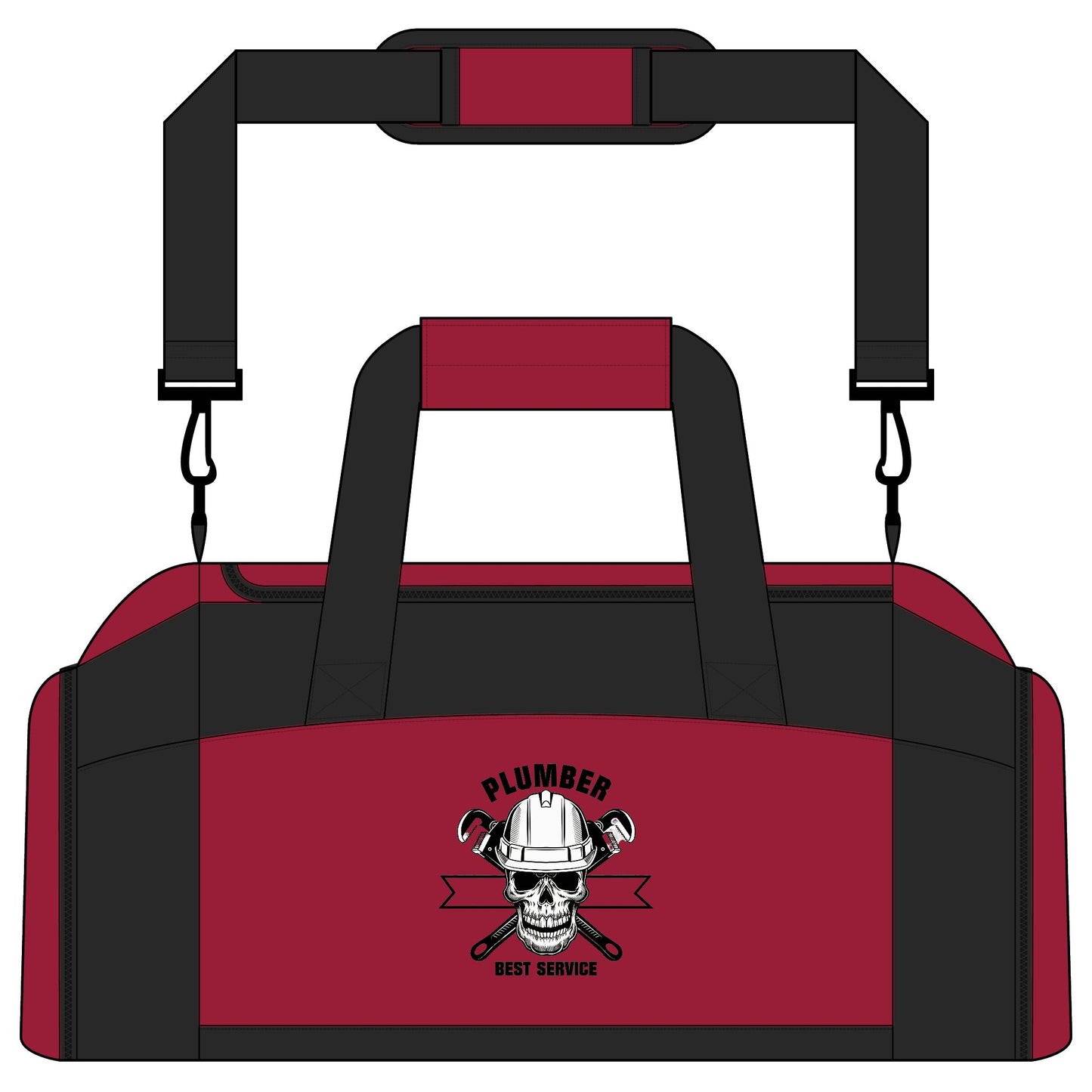 Plumber Skull Tool Duffel Bag — Heavy-Duty Work Gym Bag for Tradesmen