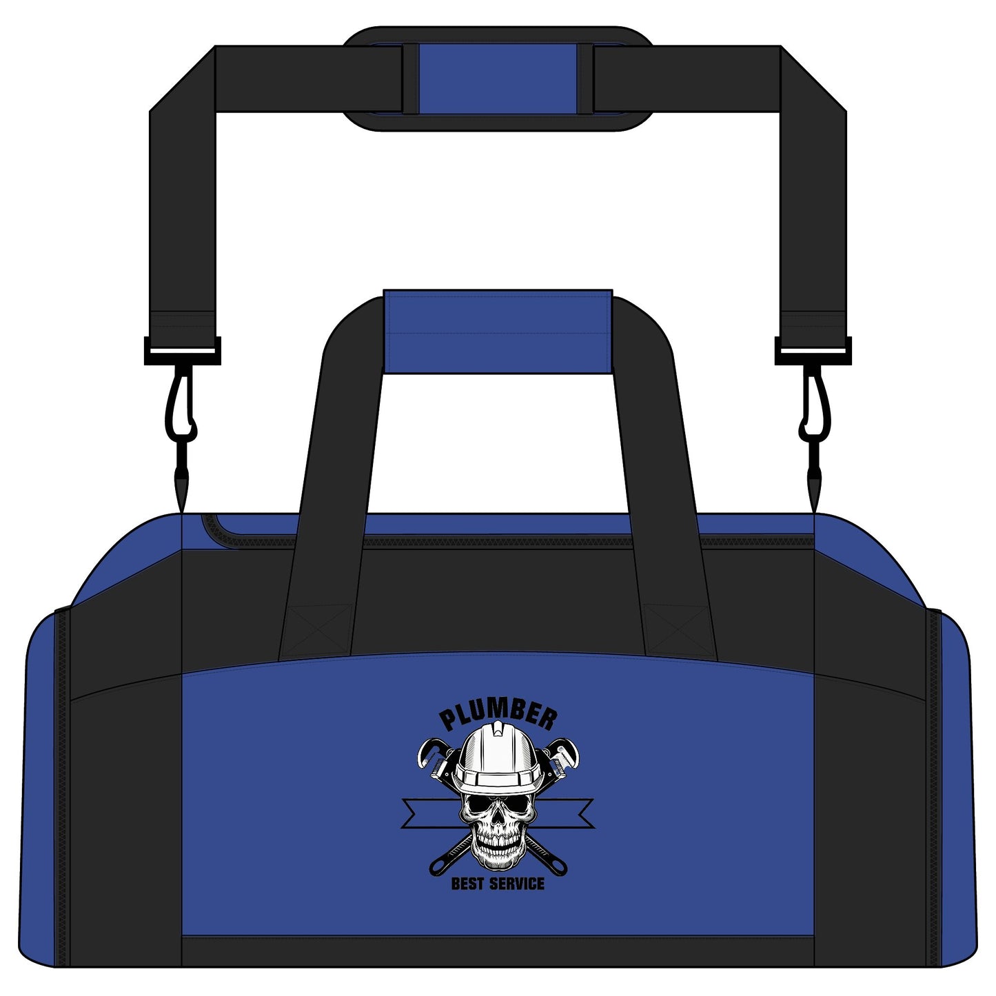 Plumber Skull Tool Duffel Bag — Heavy-Duty Work Gym Bag for Tradesmen
