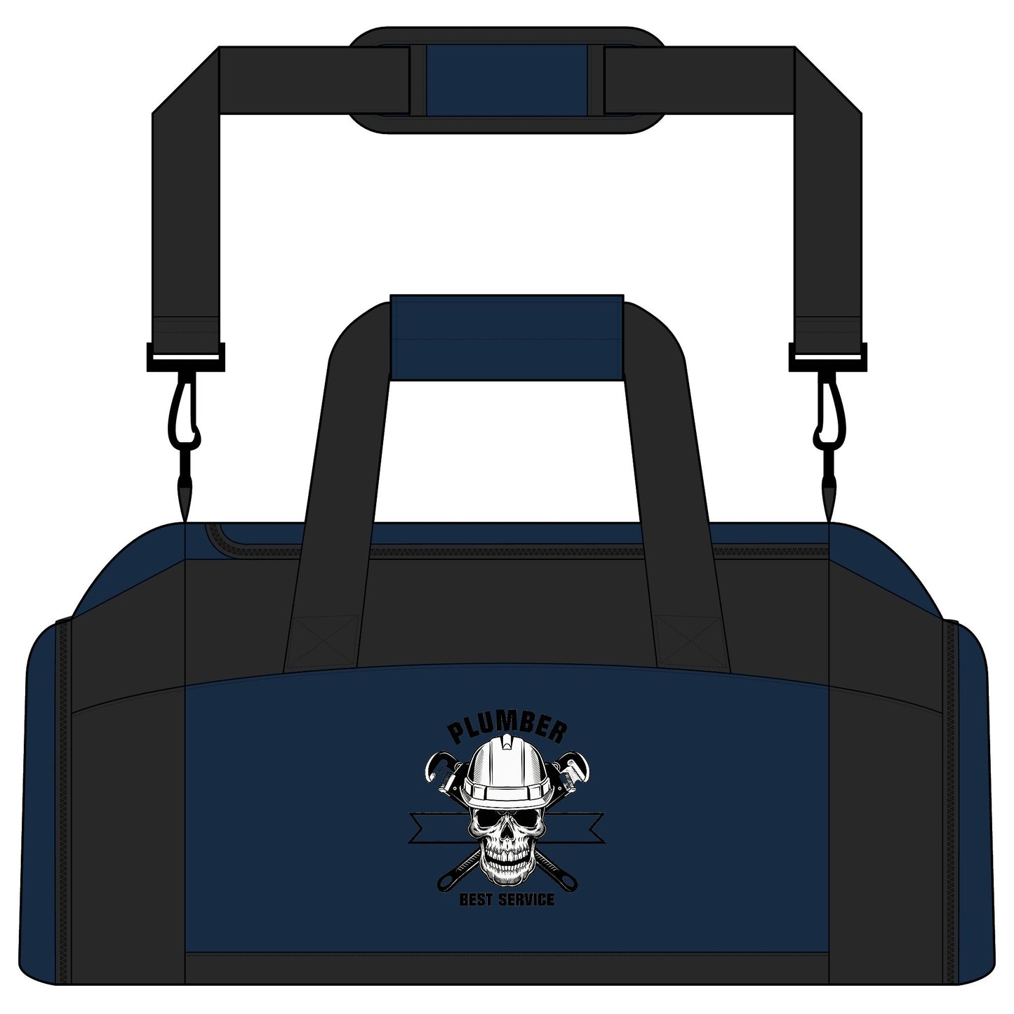 Plumber Skull Tool Duffel Bag — Heavy-Duty Work Gym Bag for Tradesmen