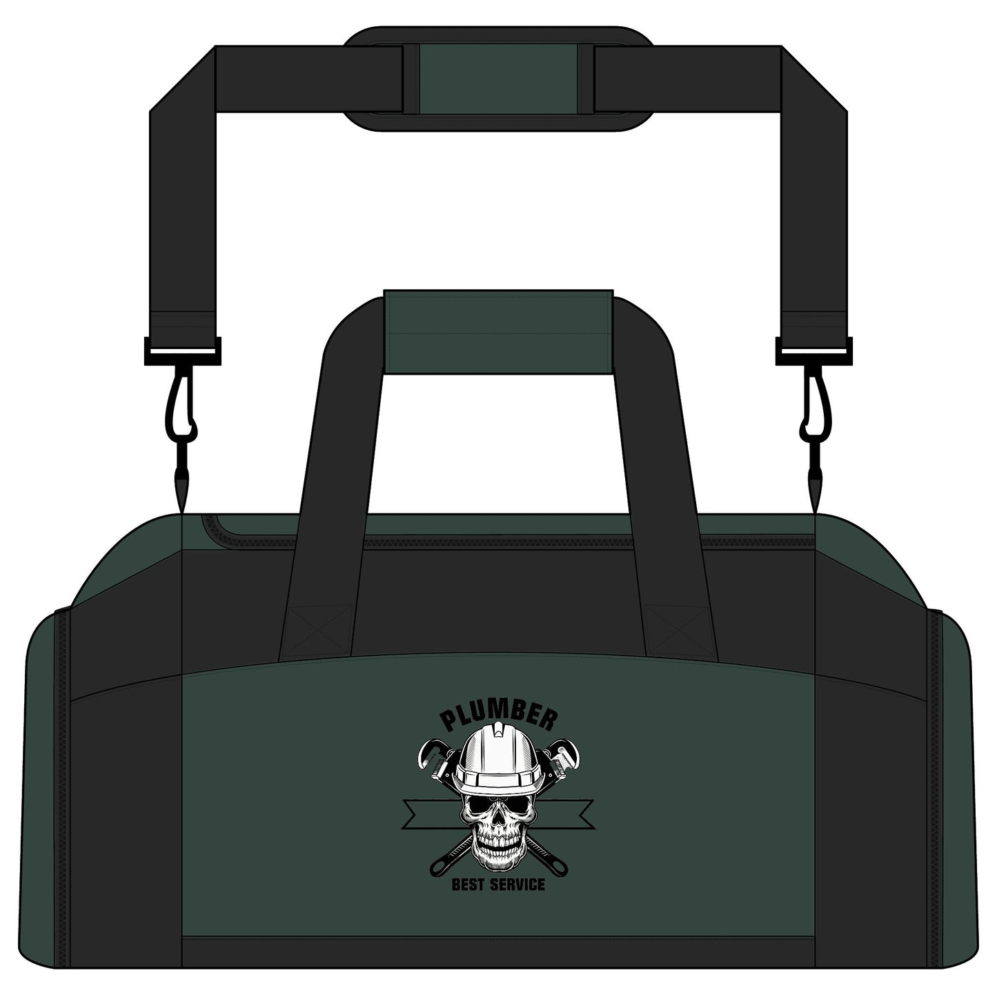 Plumber Skull Tool Duffel Bag — Heavy-Duty Work Gym Bag for Tradesmen