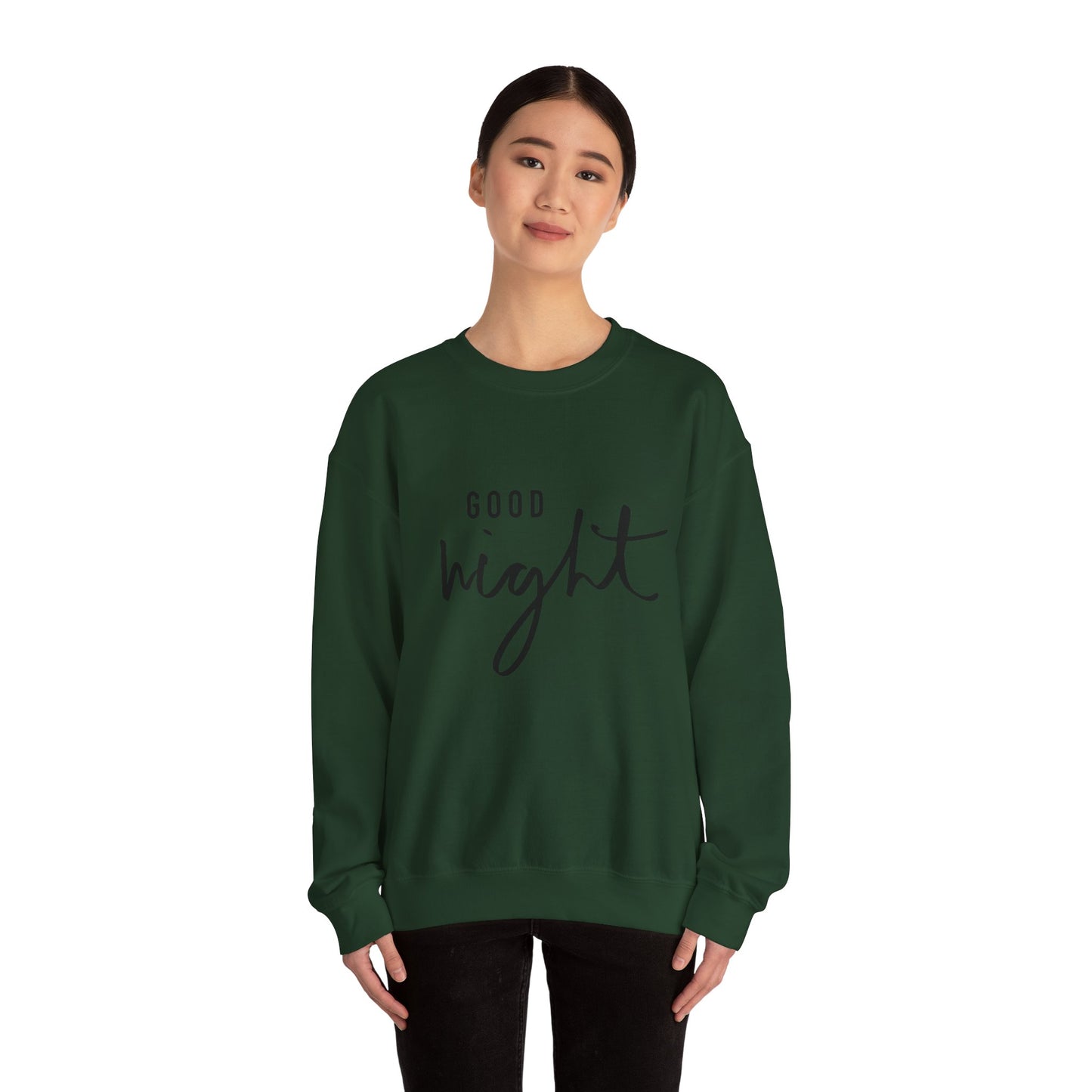 Good Night Crewneck Sweatshirt — Cozy Script Sleepwear Pullover