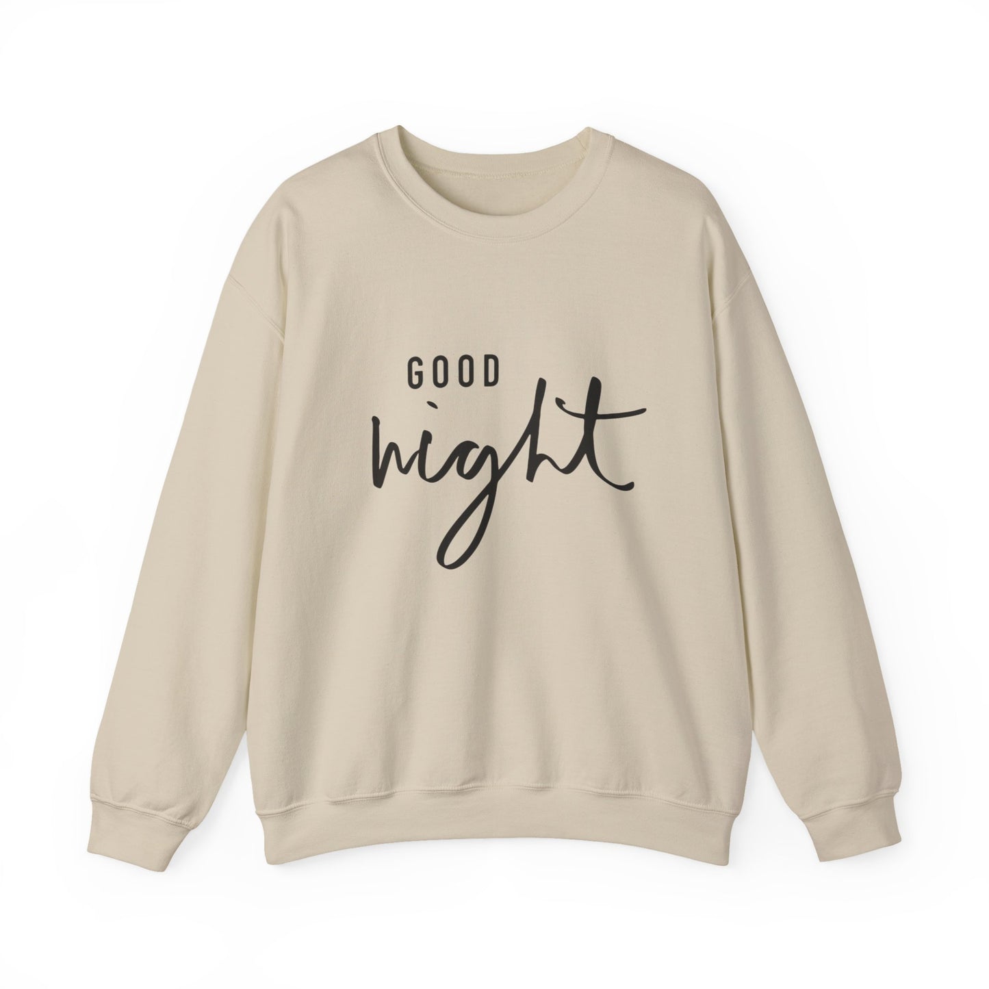 Good Night Crewneck Sweatshirt — Cozy Script Sleepwear Pullover