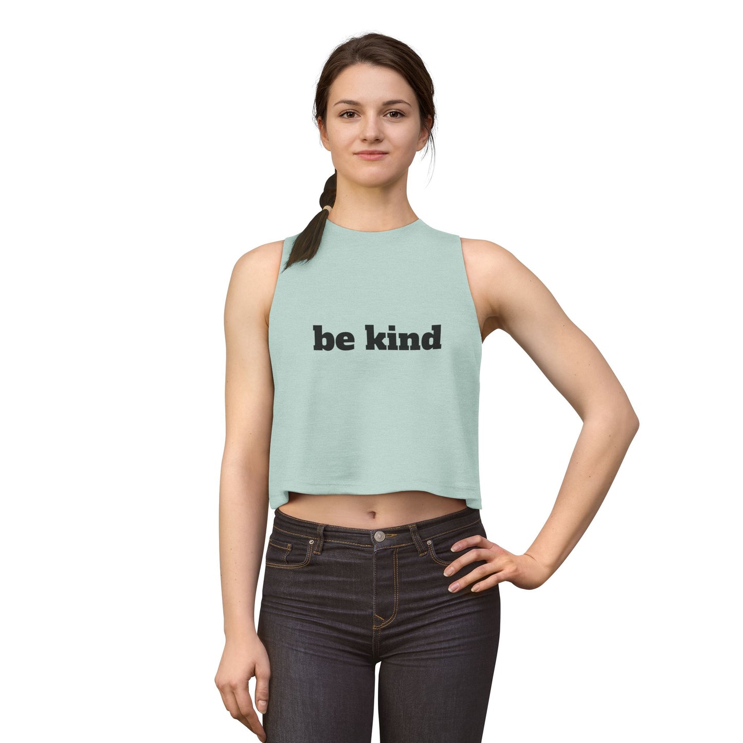 Be Kind Crop Top — Women’s Minimalist Graphic Tank