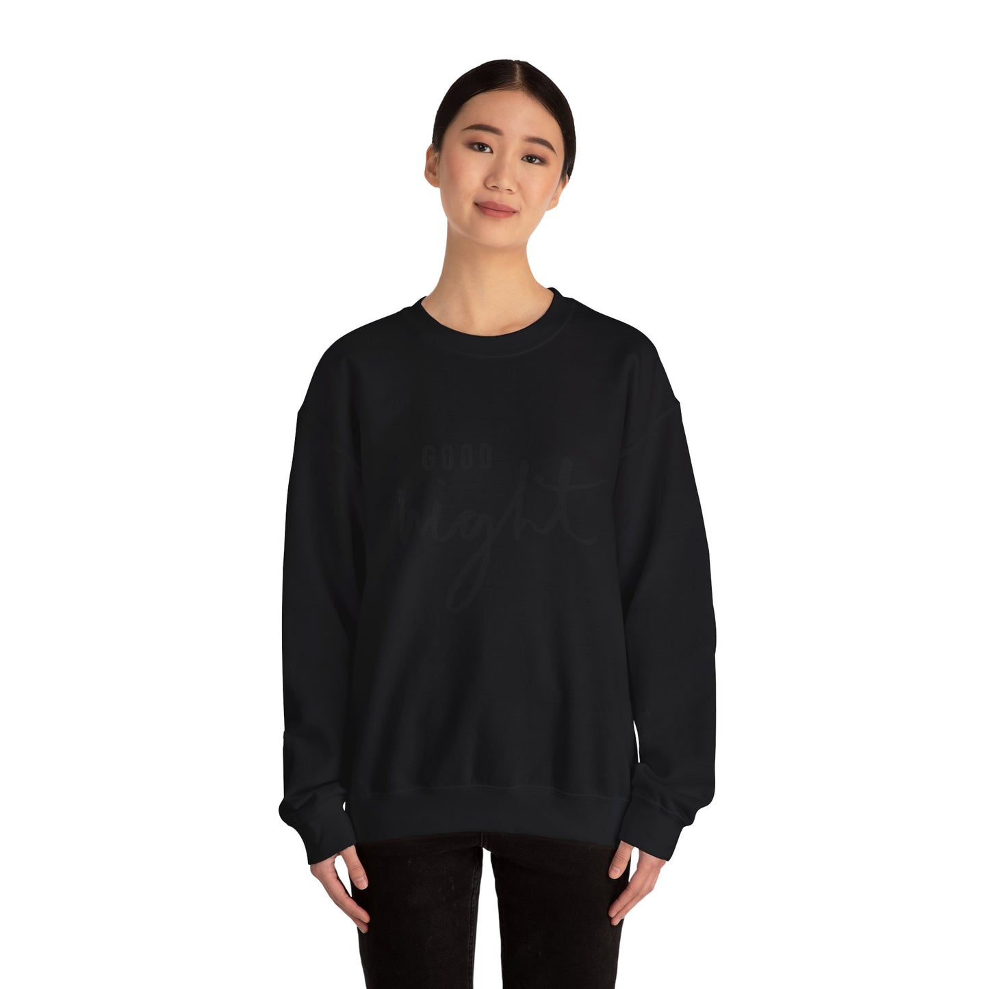 Good Night Crewneck Sweatshirt — Cozy Script Sleepwear Pullover