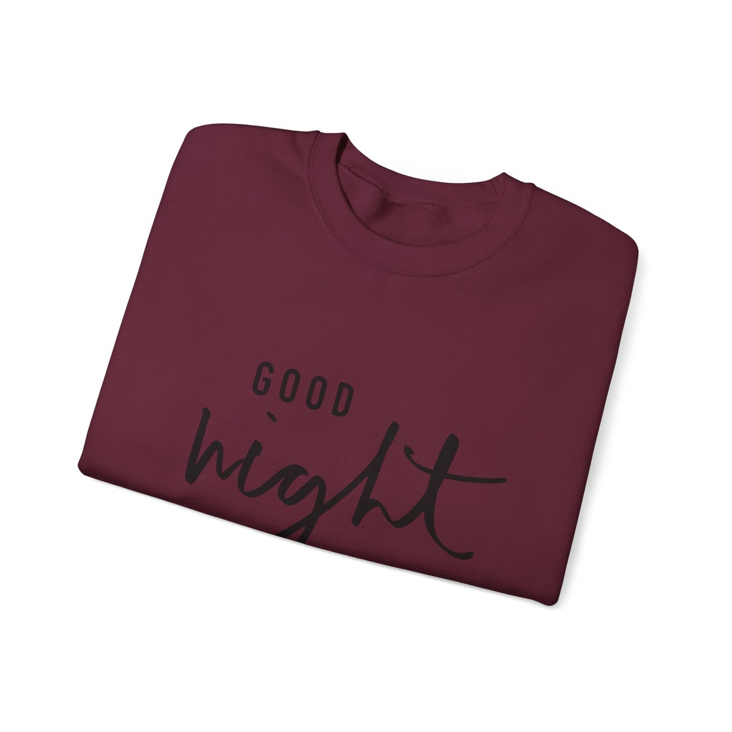 Good Night Crewneck Sweatshirt — Cozy Script Sleepwear Pullover