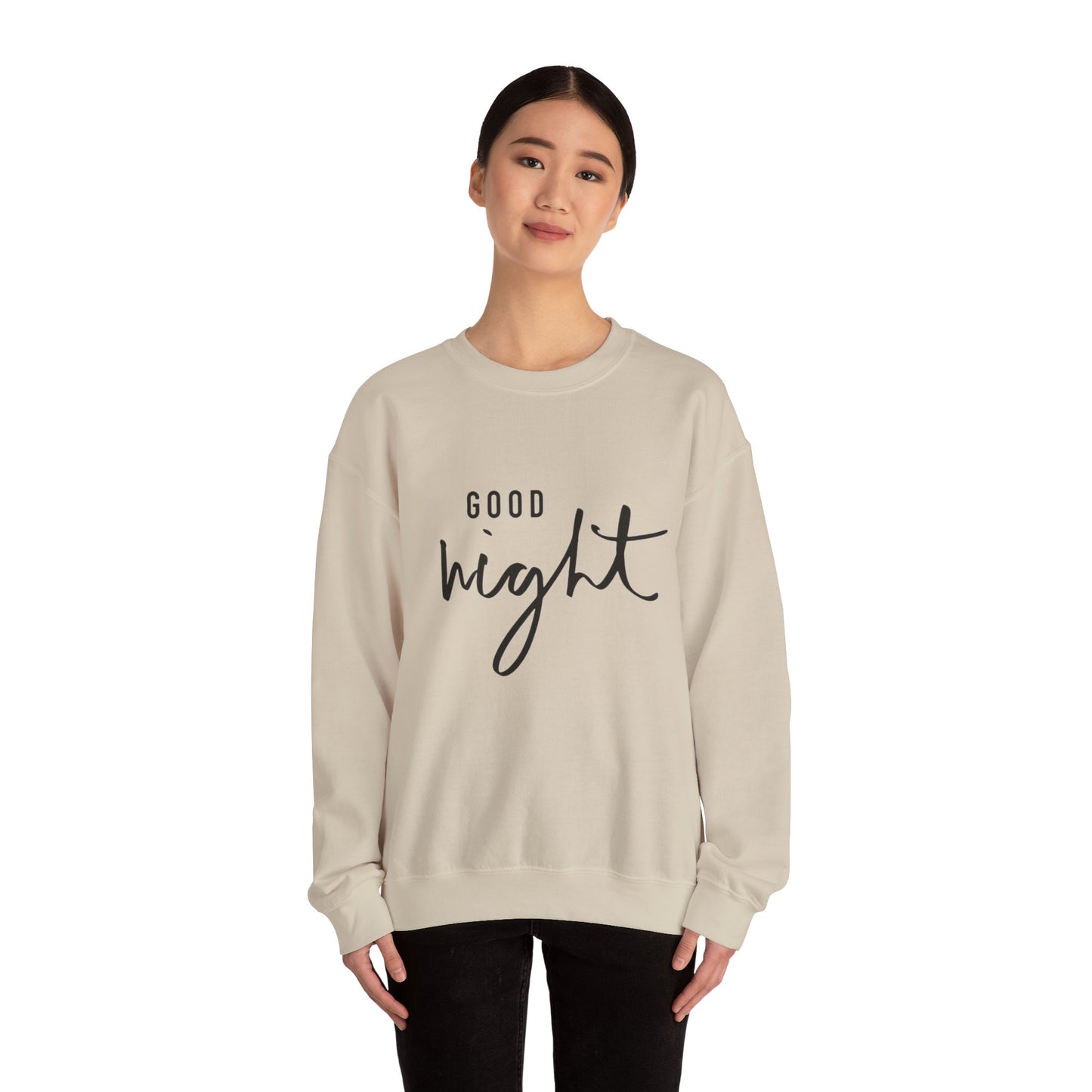 Good Night Crewneck Sweatshirt — Cozy Script Sleepwear Pullover