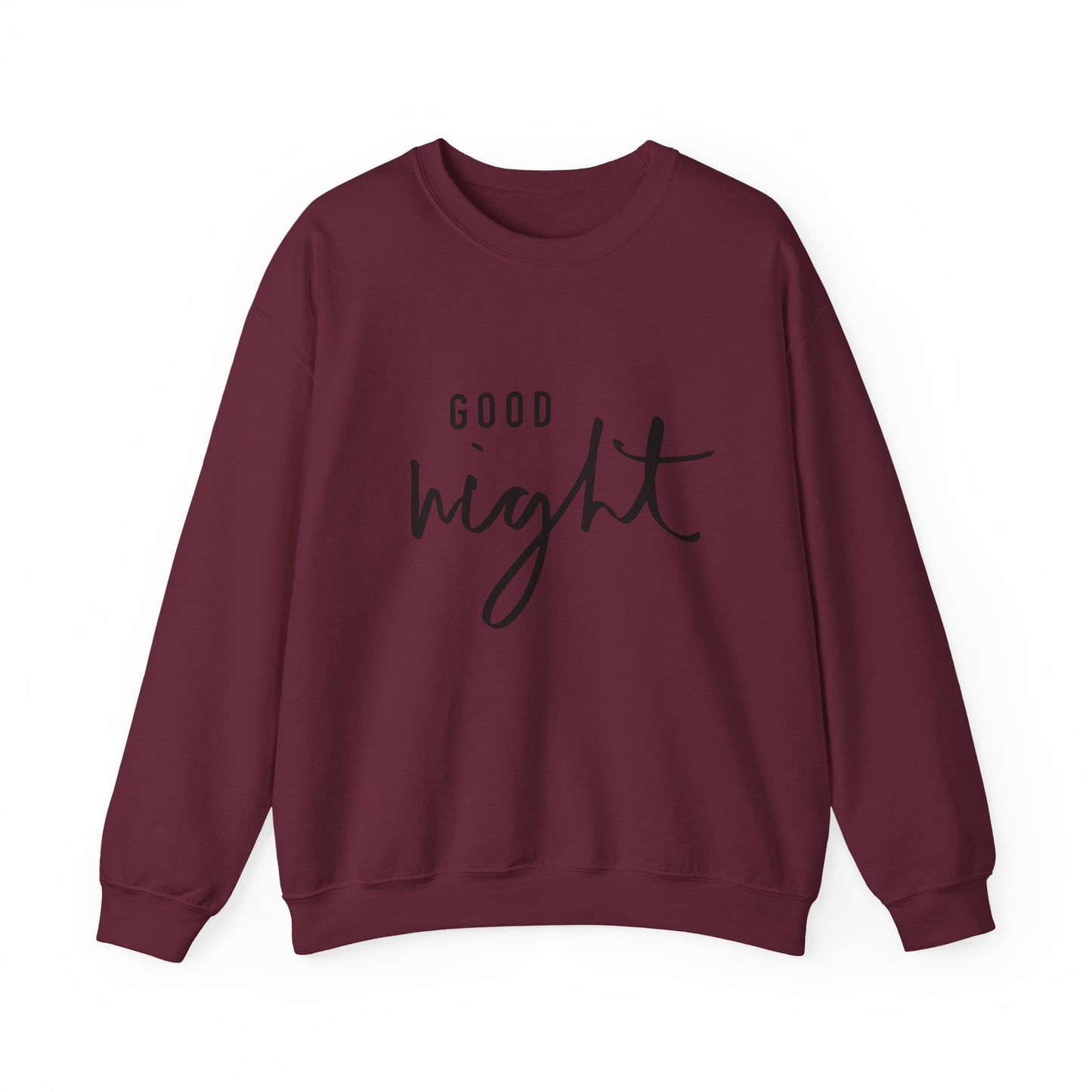 Good Night Crewneck Sweatshirt — Cozy Script Sleepwear Pullover