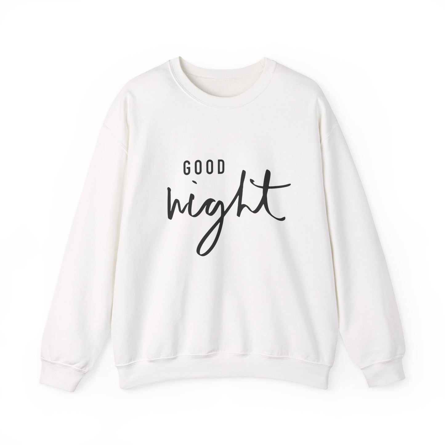 Good Night Crewneck Sweatshirt — Cozy Script Sleepwear Pullover