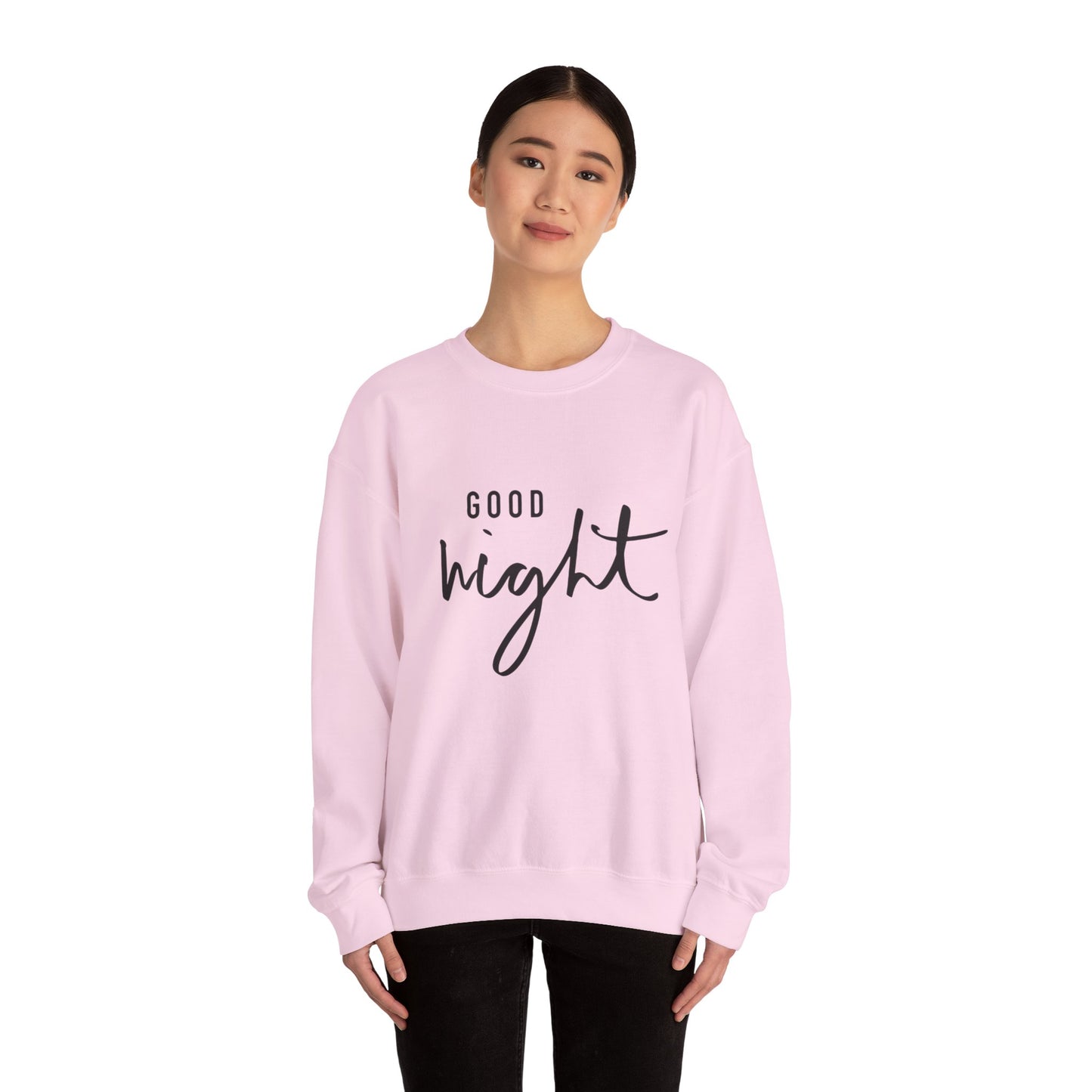 Good Night Crewneck Sweatshirt — Cozy Script Sleepwear Pullover