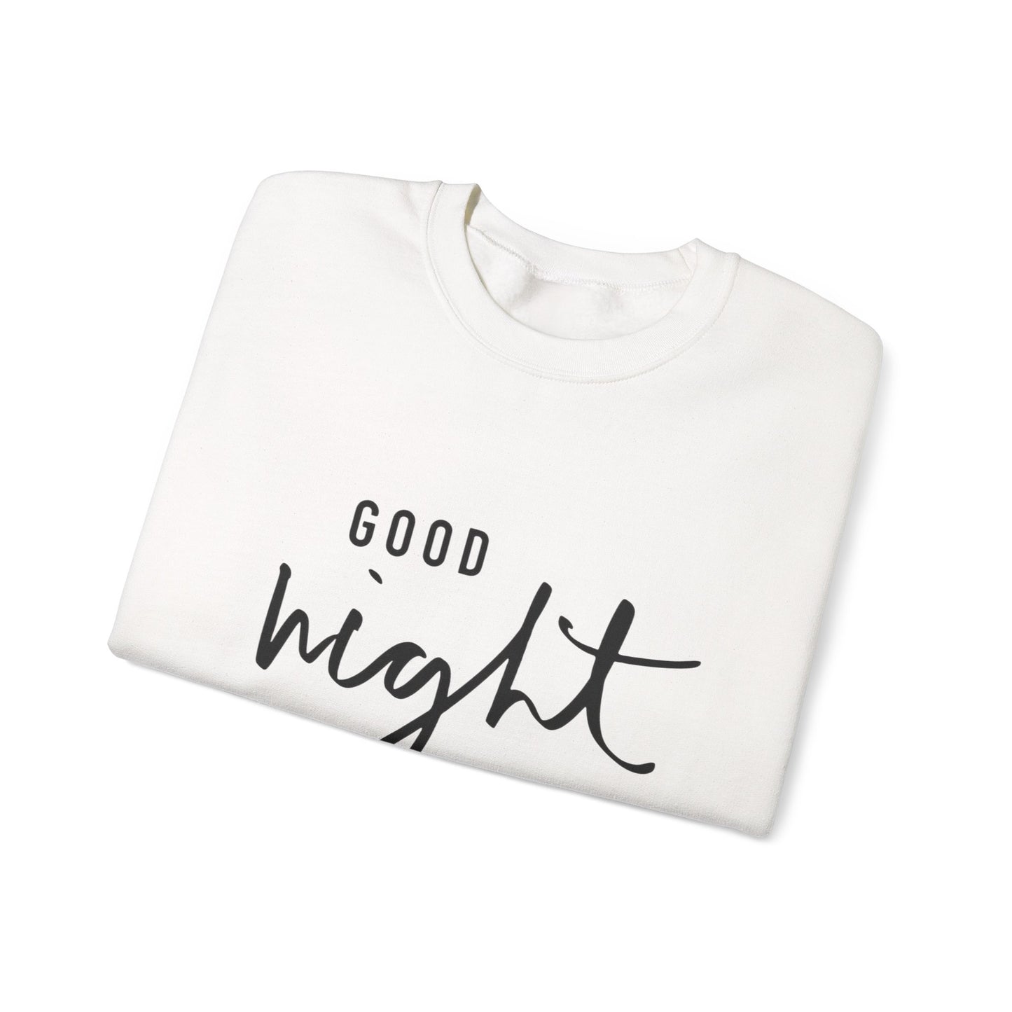 Good Night Crewneck Sweatshirt — Cozy Script Sleepwear Pullover