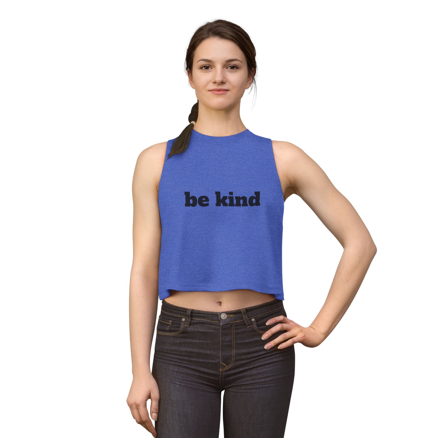 Be Kind Crop Top — Women’s Minimalist Graphic Tank