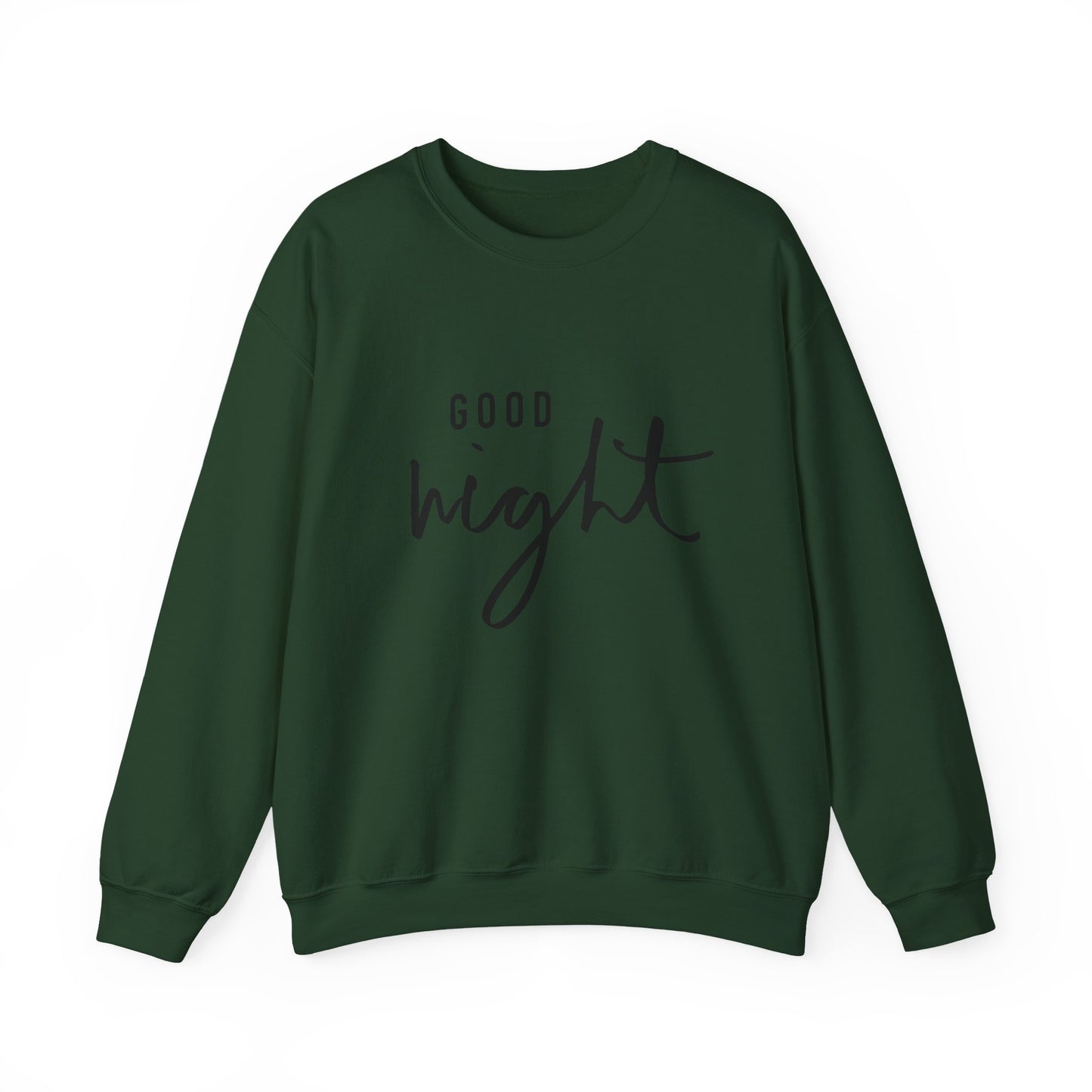 Good Night Crewneck Sweatshirt — Cozy Script Sleepwear Pullover