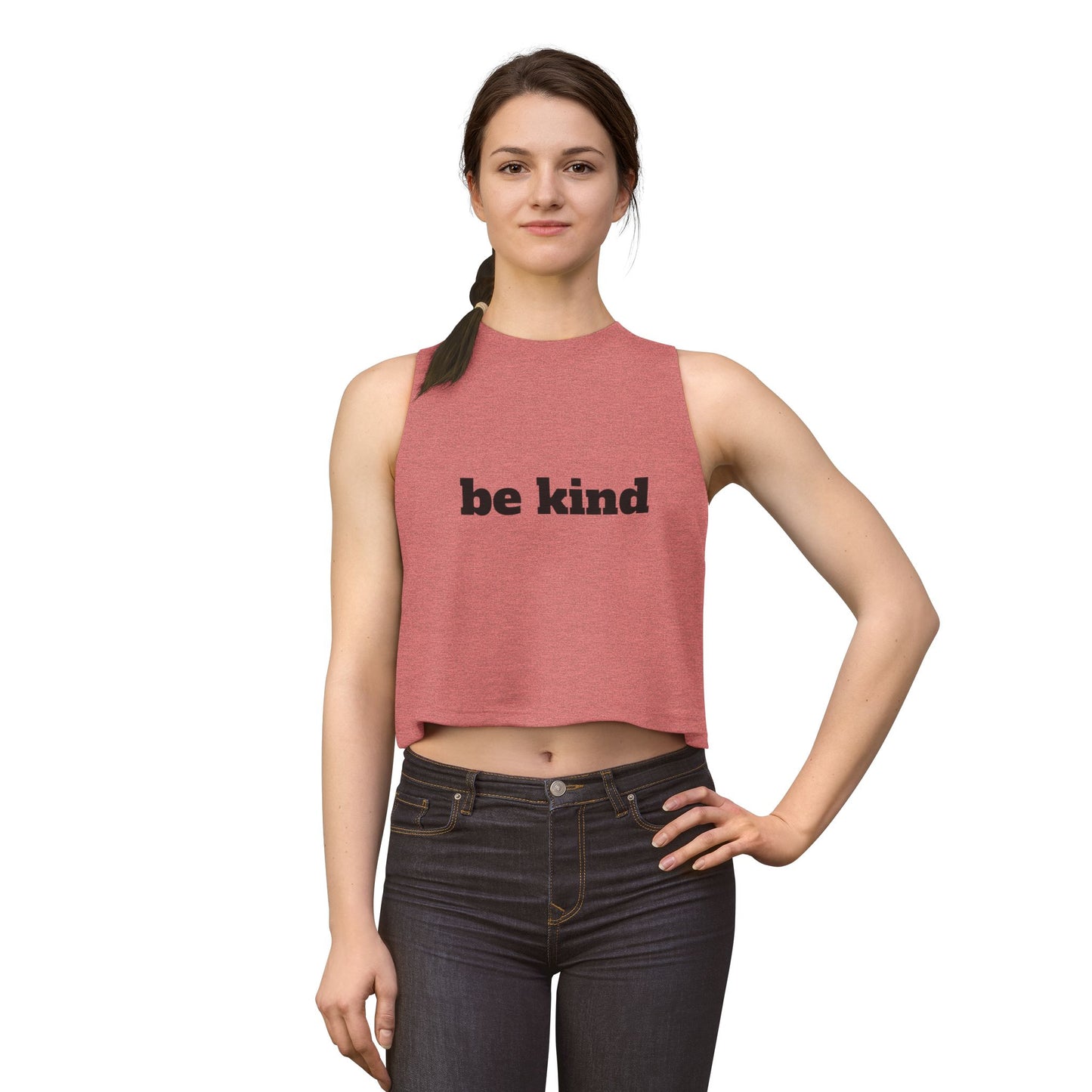 Be Kind Crop Top — Women’s Minimalist Graphic Tank