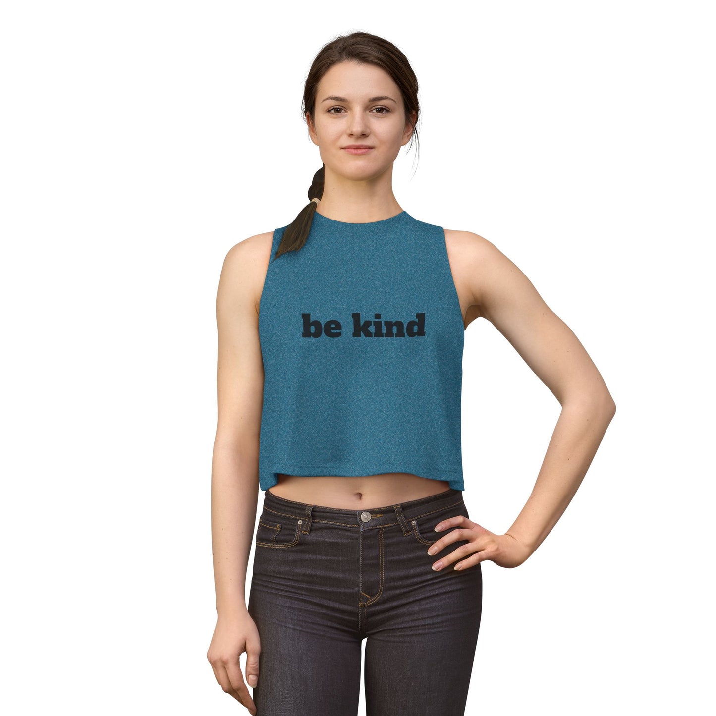 Be Kind Crop Top — Women’s Minimalist Graphic Tank
