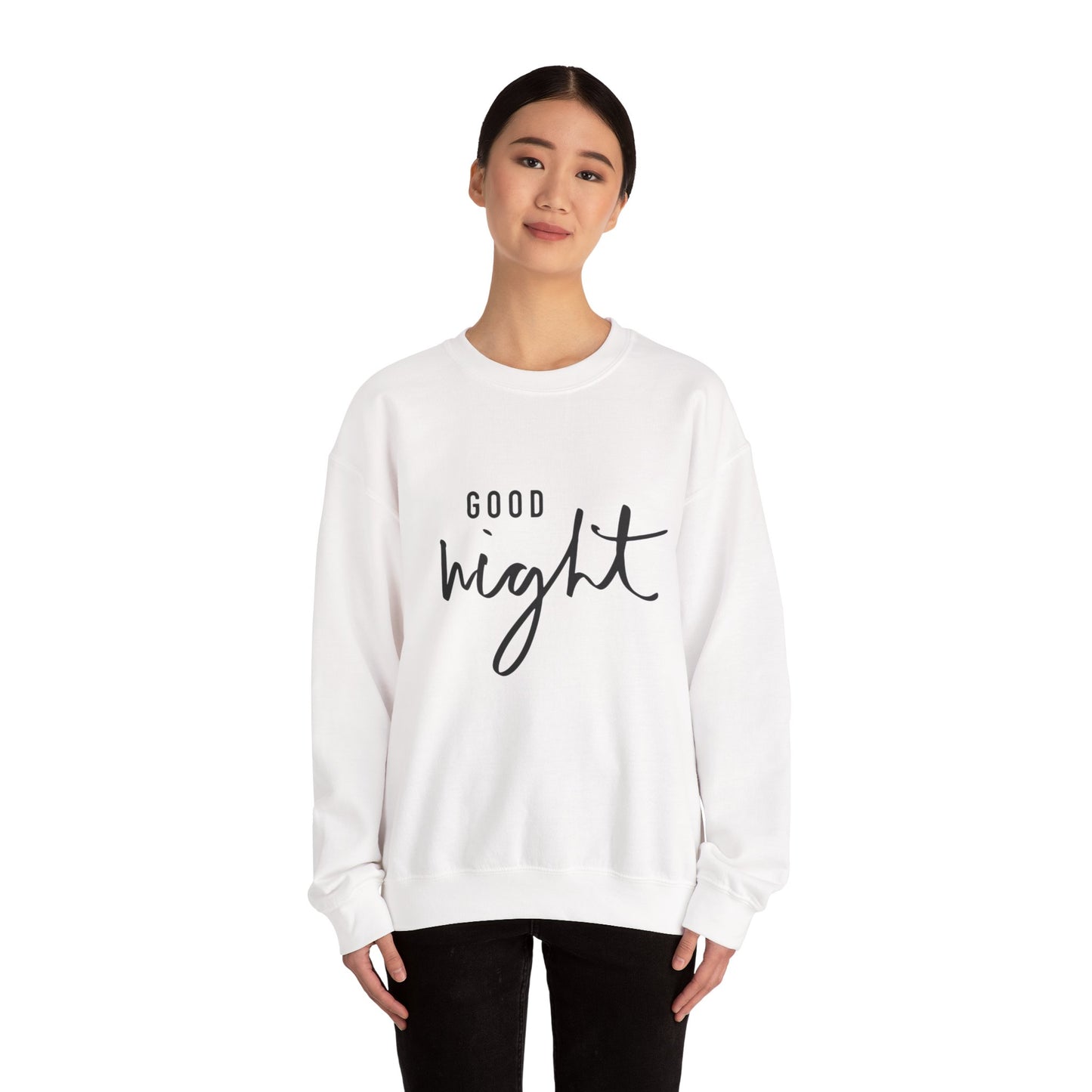 Good Night Crewneck Sweatshirt — Cozy Script Sleepwear Pullover