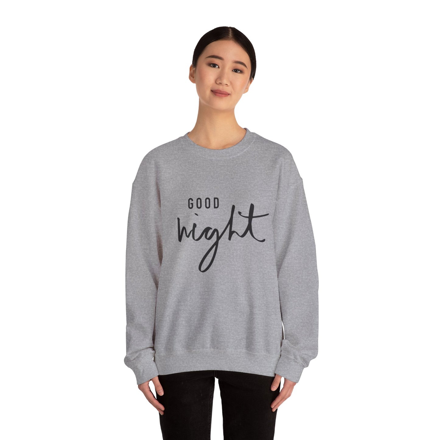 Good Night Crewneck Sweatshirt — Cozy Script Sleepwear Pullover