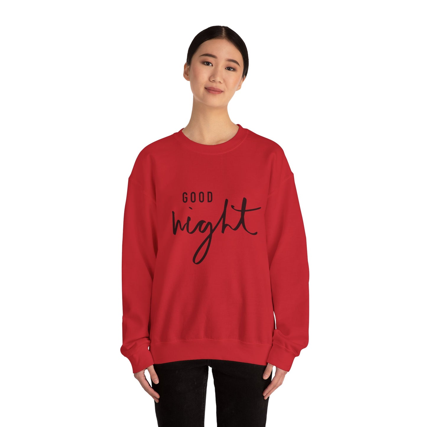 Good Night Crewneck Sweatshirt — Cozy Script Sleepwear Pullover