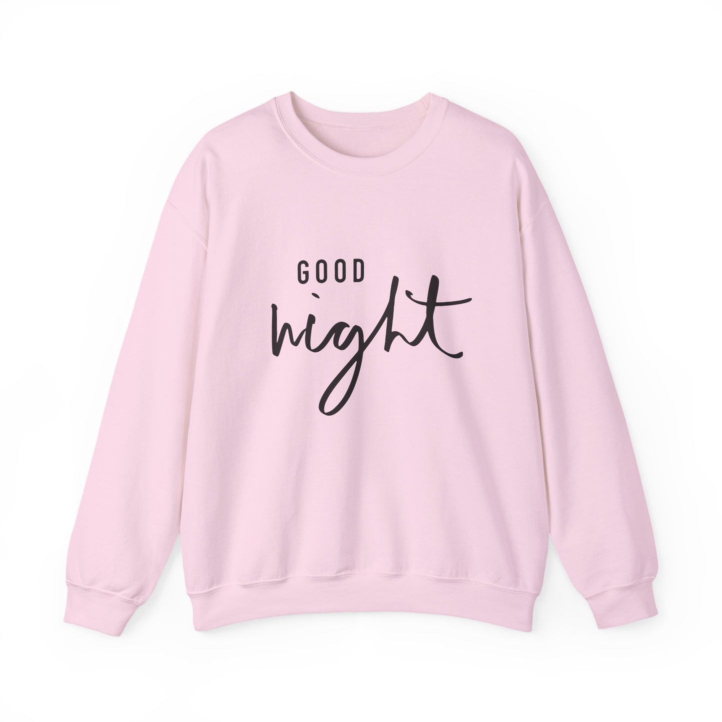 Good Night Crewneck Sweatshirt — Cozy Script Sleepwear Pullover