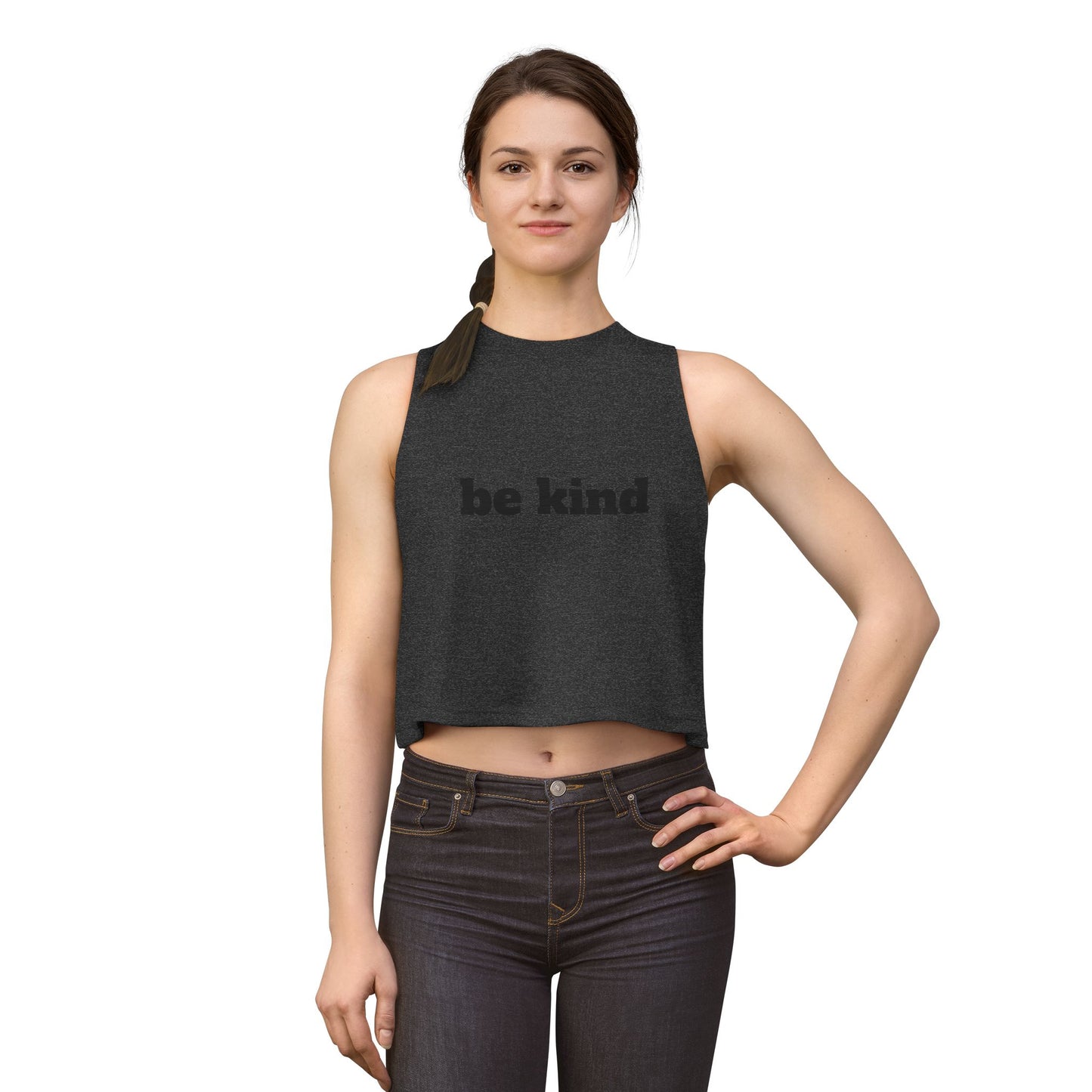 Be Kind Crop Top — Women’s Minimalist Graphic Tank